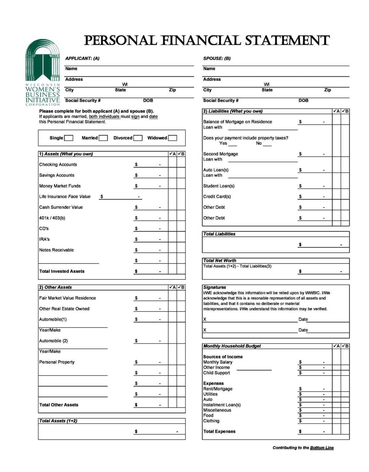 Financial Statement Template