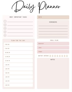 Homework Cute Layout Printable Girly Cute Homework Planner Template