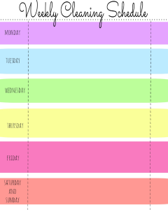 Printable Weekly Cleaning Chart Template