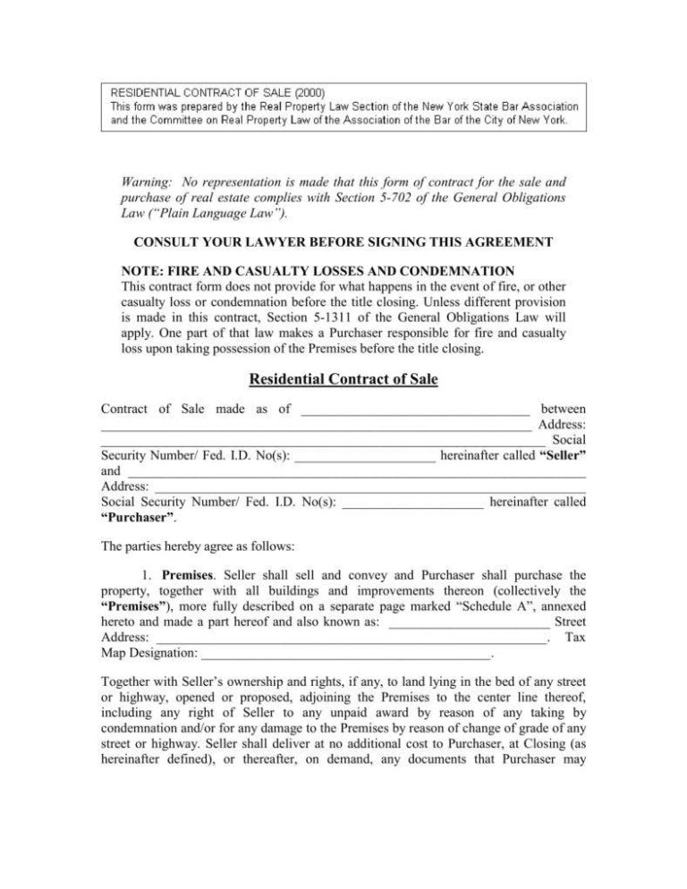 Real Estate Sale Agreement Template
