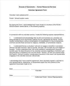Volunteer Agreement Template