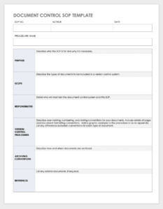 Free Standard Operating Procedure Template (Word)