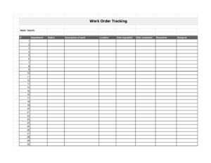 Free Printable Work Order Template