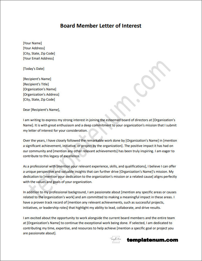 Demonstration of crafting tailored content by utilizing a board member's letter of interest