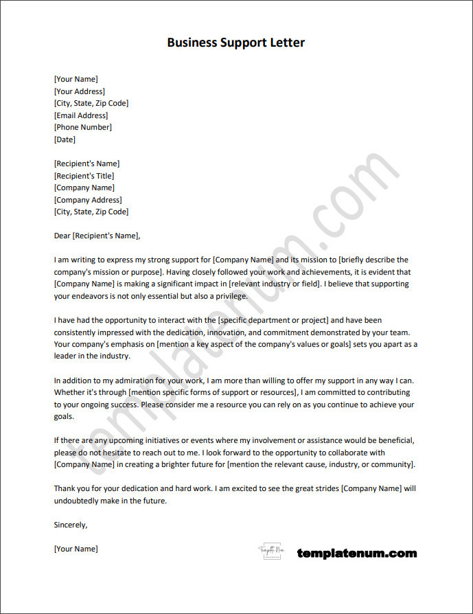 Demonstration of crafting tailored content by utilizing a business support letter