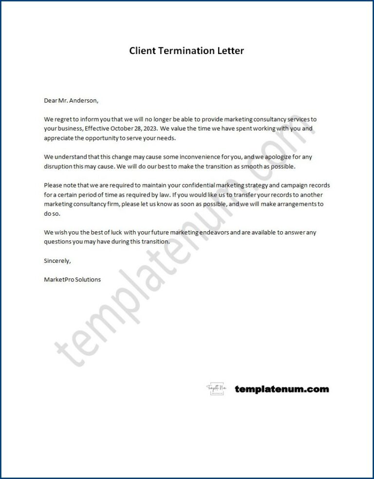 Client Termination Letter Template (With Sample)