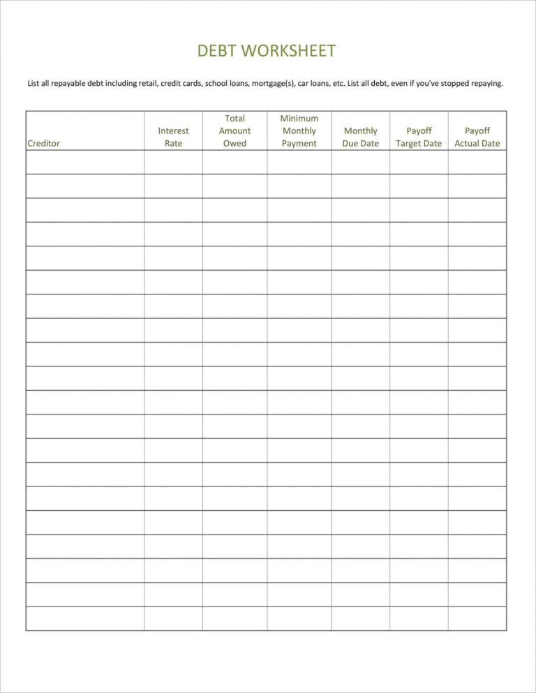 Credit Card Budget Template