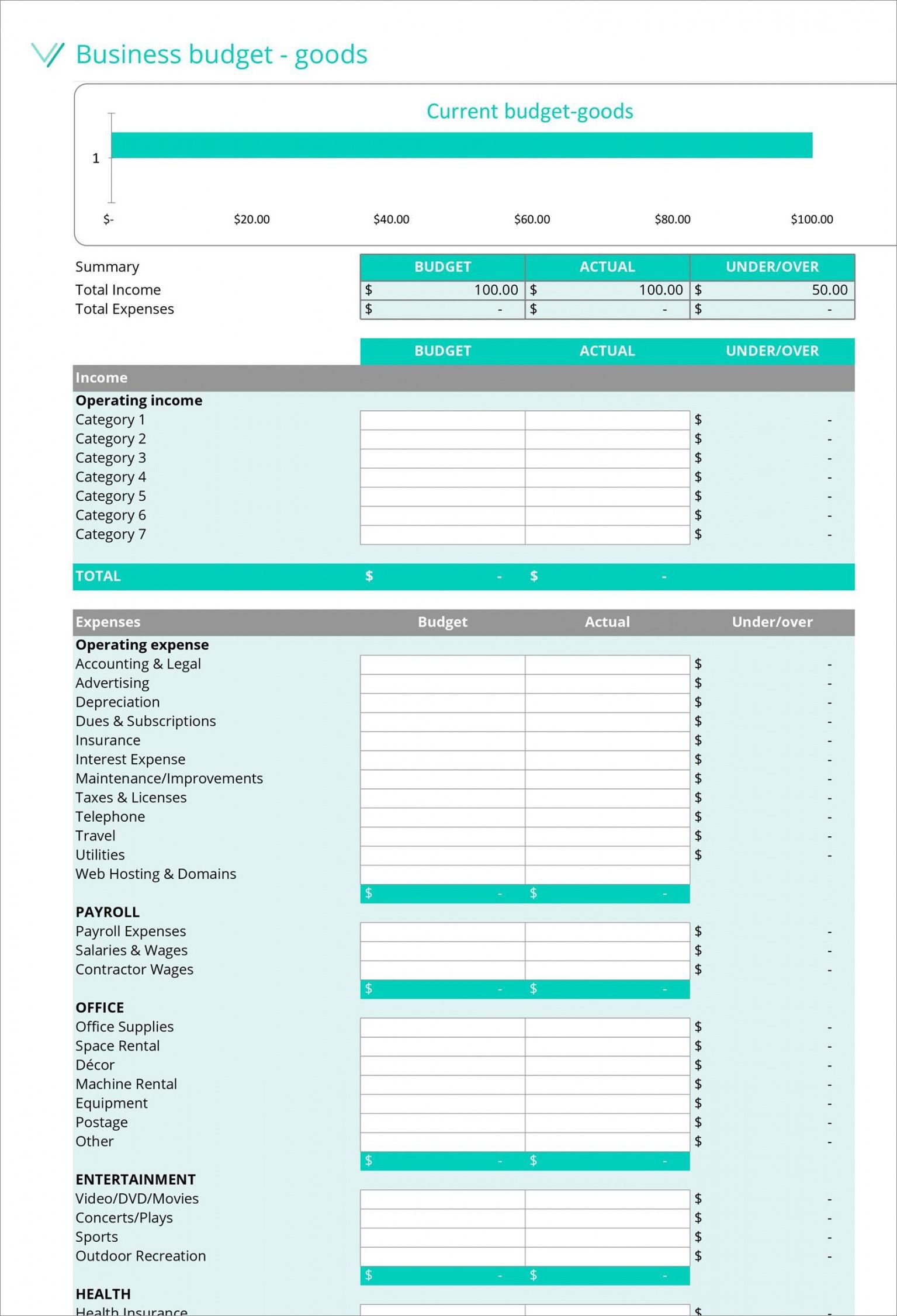 example of company monthly budget template example of company monthly budget template