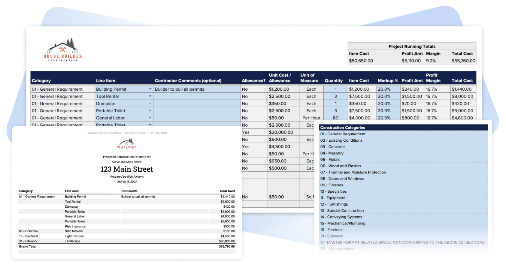 sample building estimate template sample building estimate template
