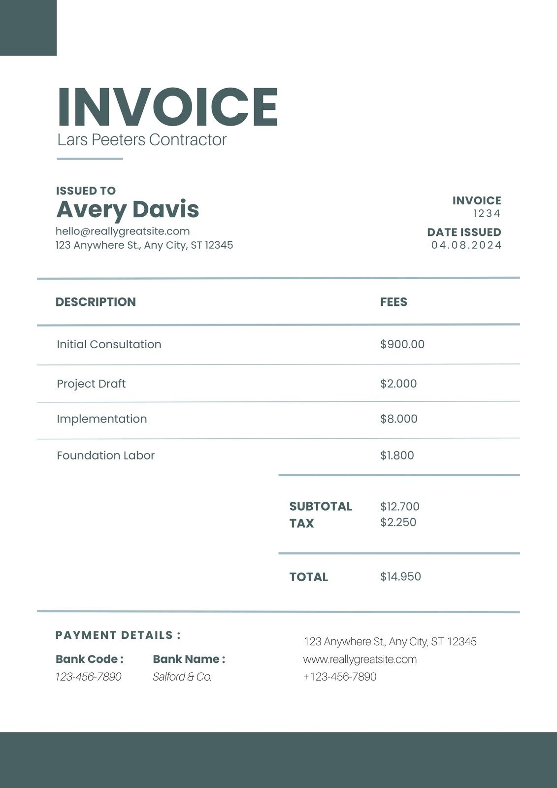 sample invoice for contract work template sample invoice for contract work template