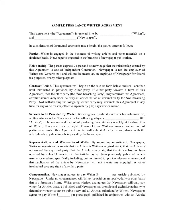 free freelance contract template word free freelance contract template word