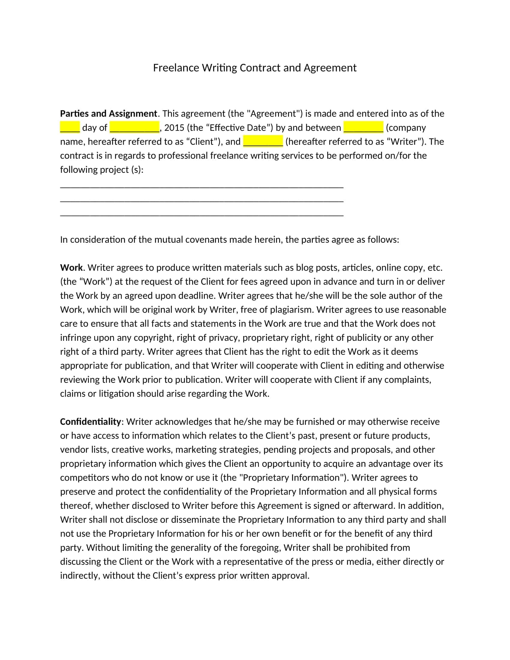free freelancer contract template free freelancer contract template