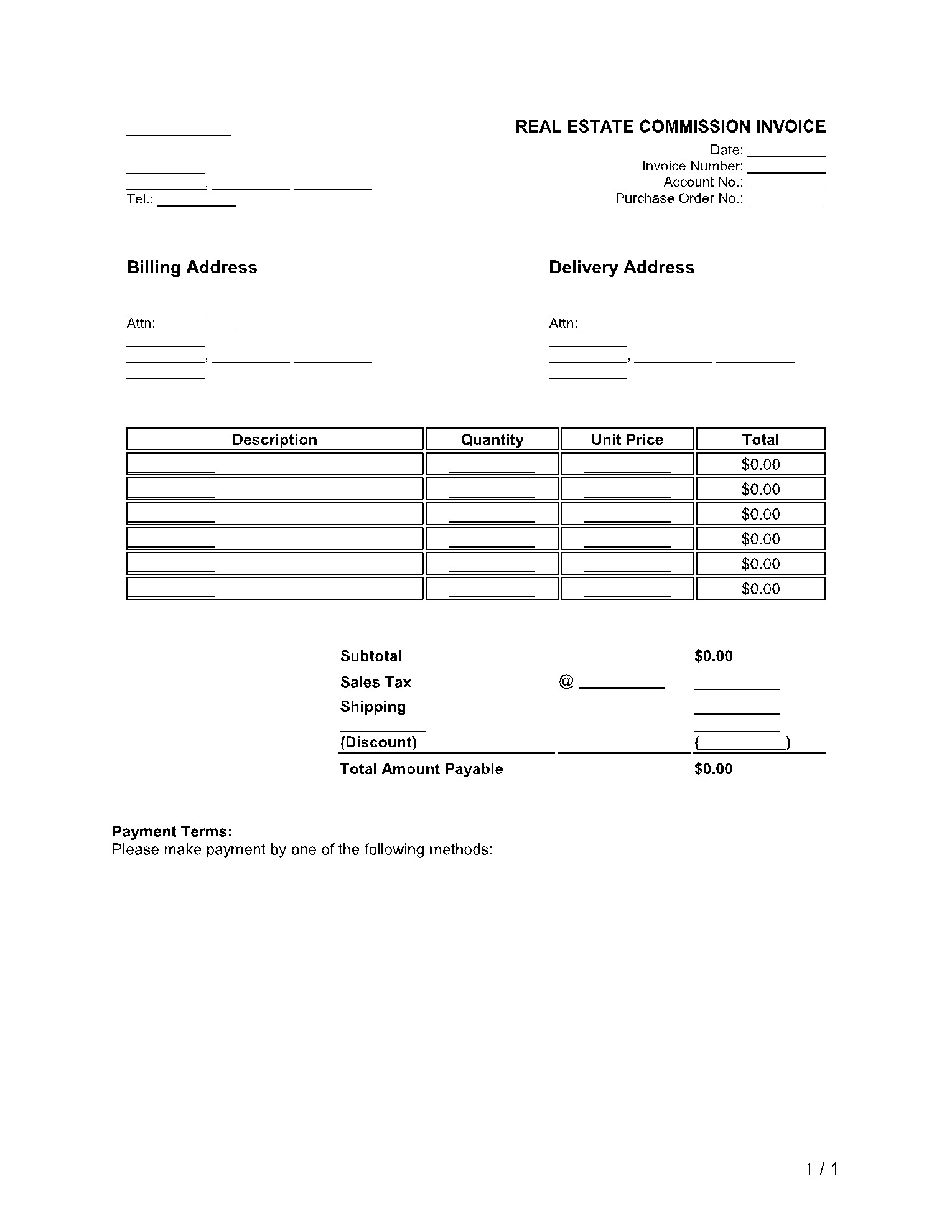 sample invoice for commission template sample invoice for commission template