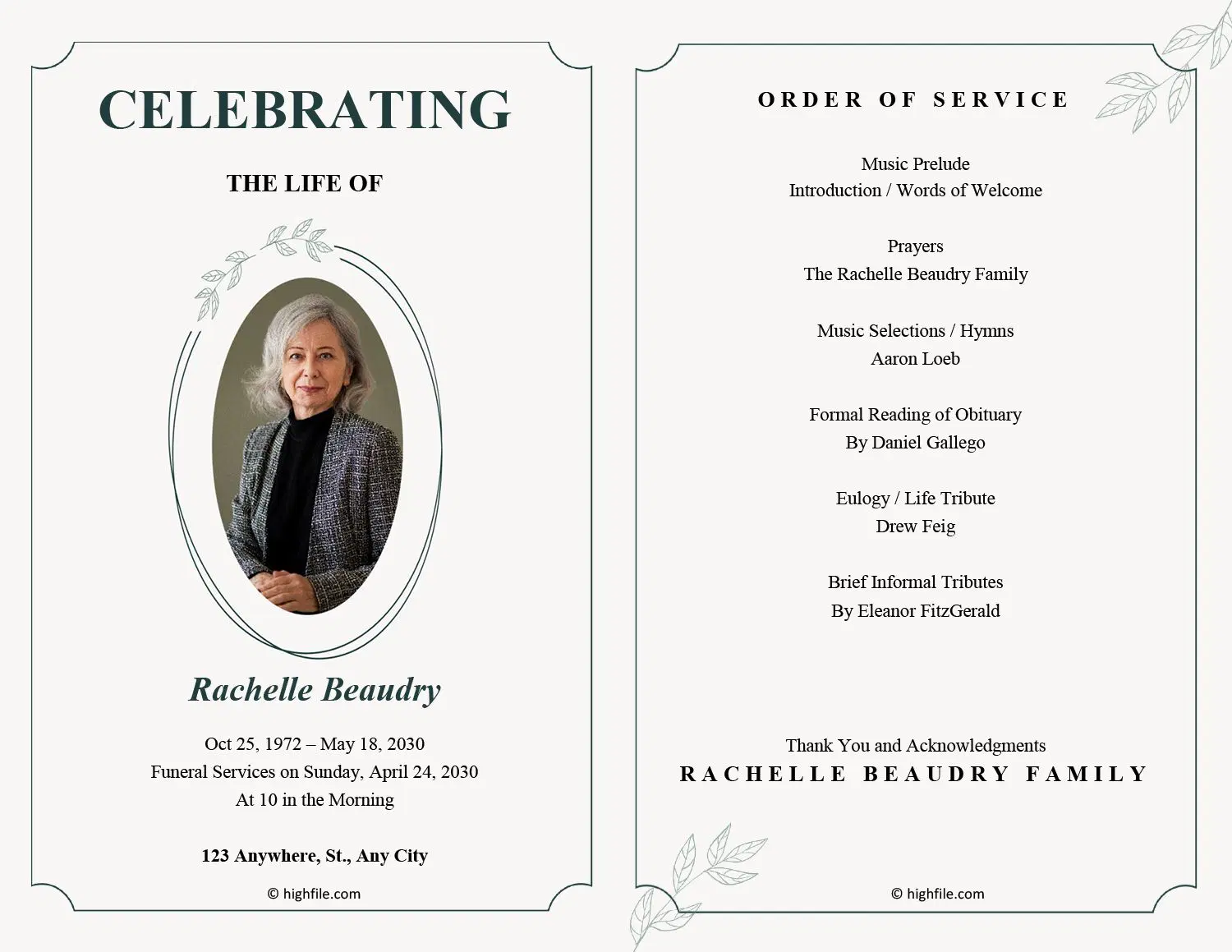 funeral program template canva funeral program template canva