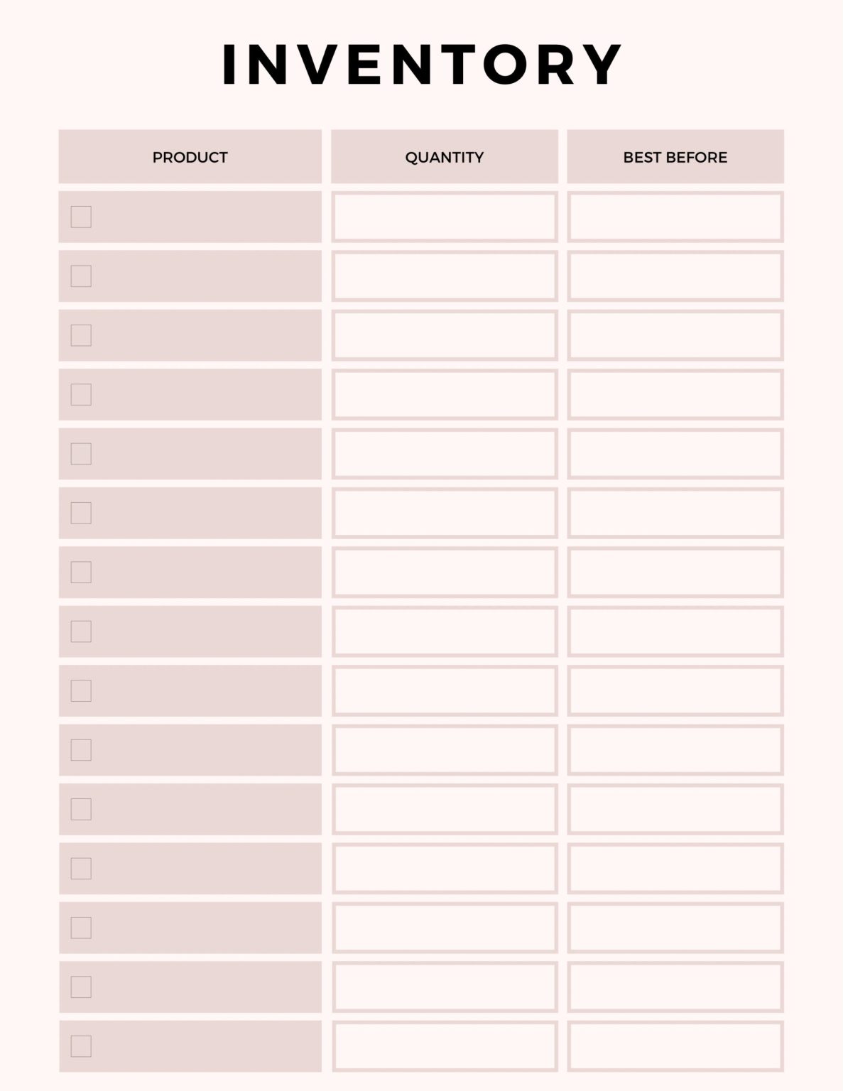 Free Inventory Chart Template (Word)