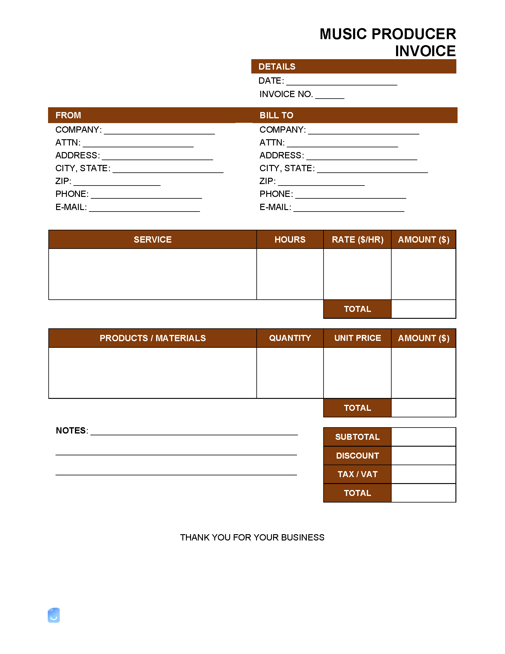 sample music producer invoice template sample music producer invoice template