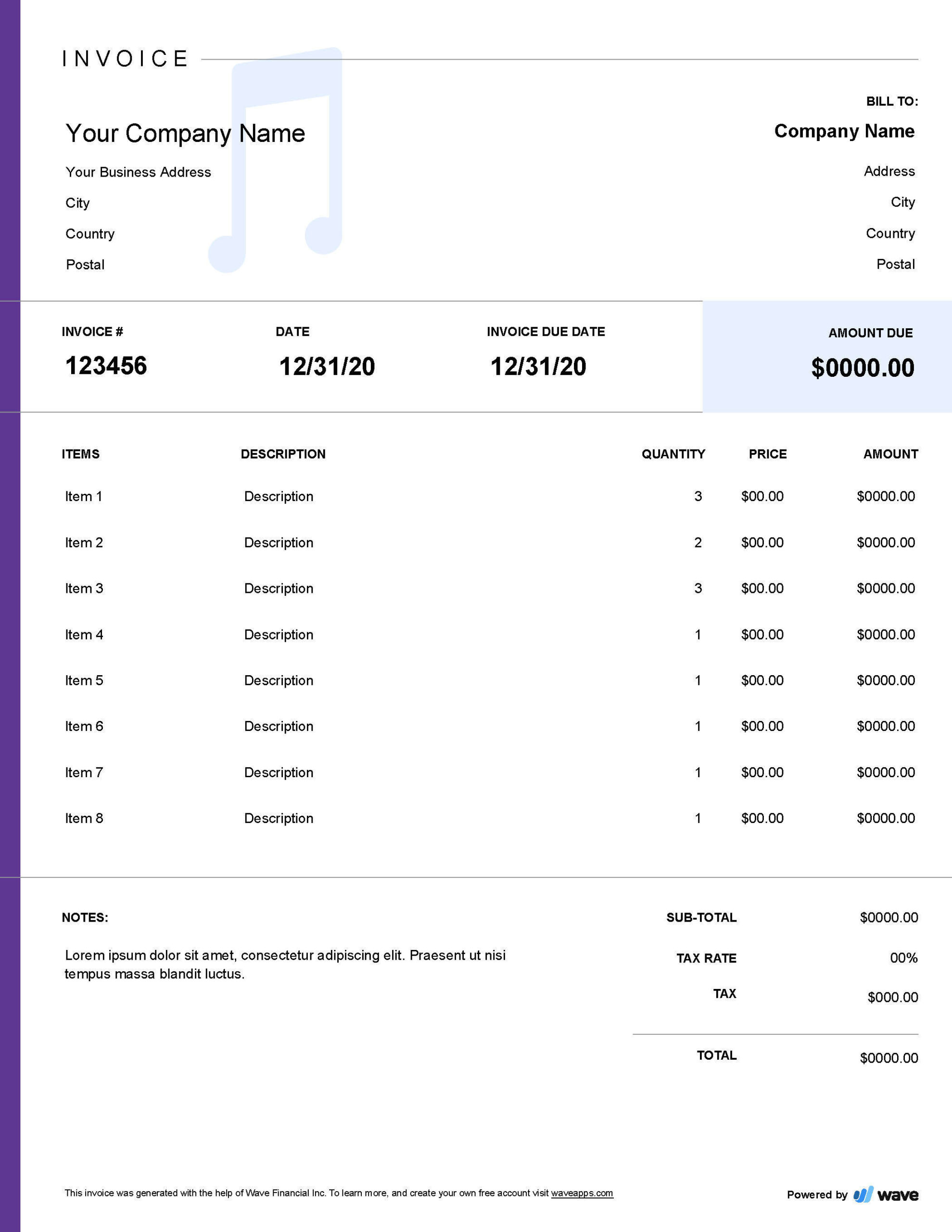 sample music producer invoice template sample music producer invoice template