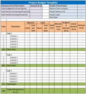 Project Budget Template