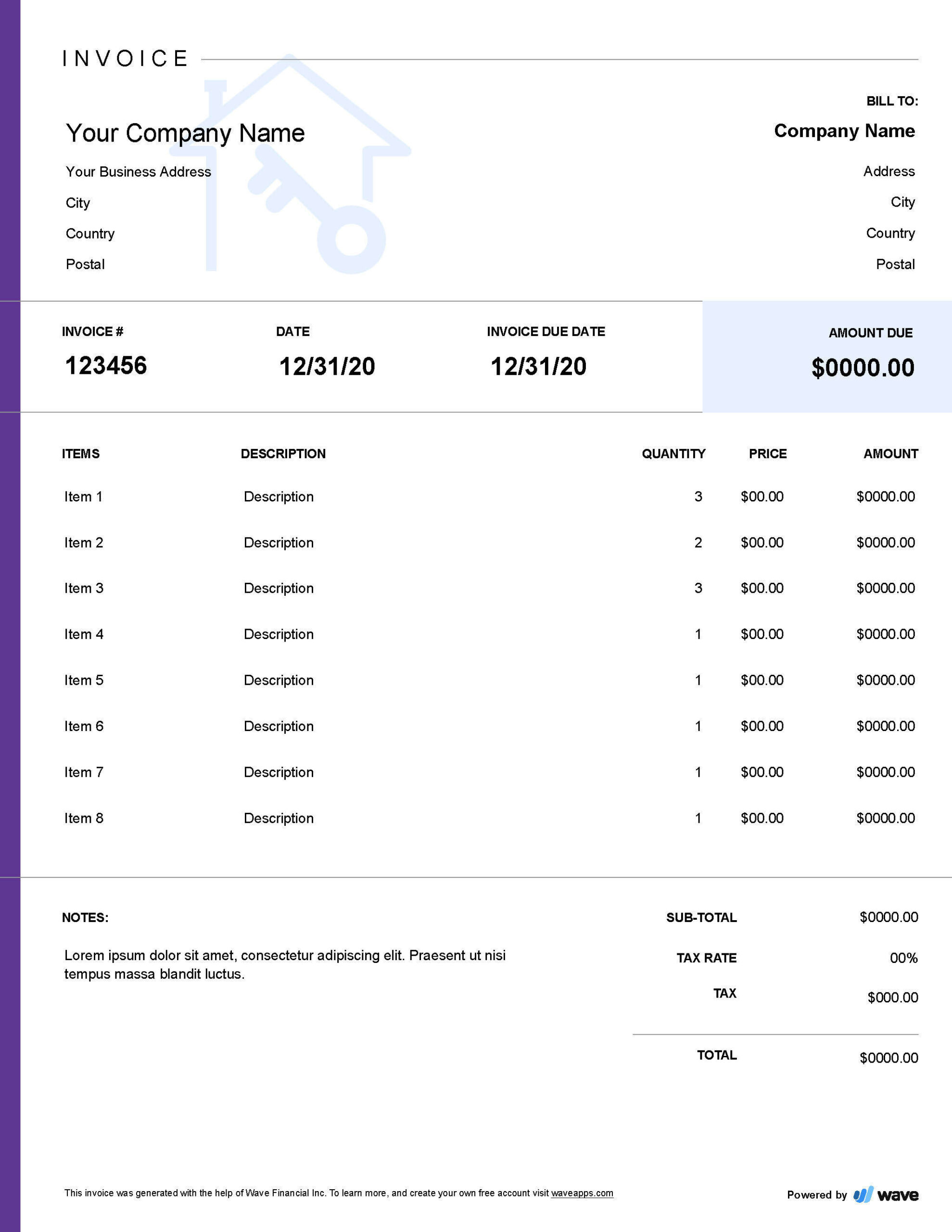 sample invoice for rent template sample invoice for rent template