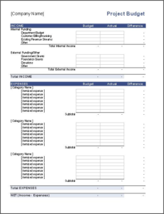 Itemized Budget Template