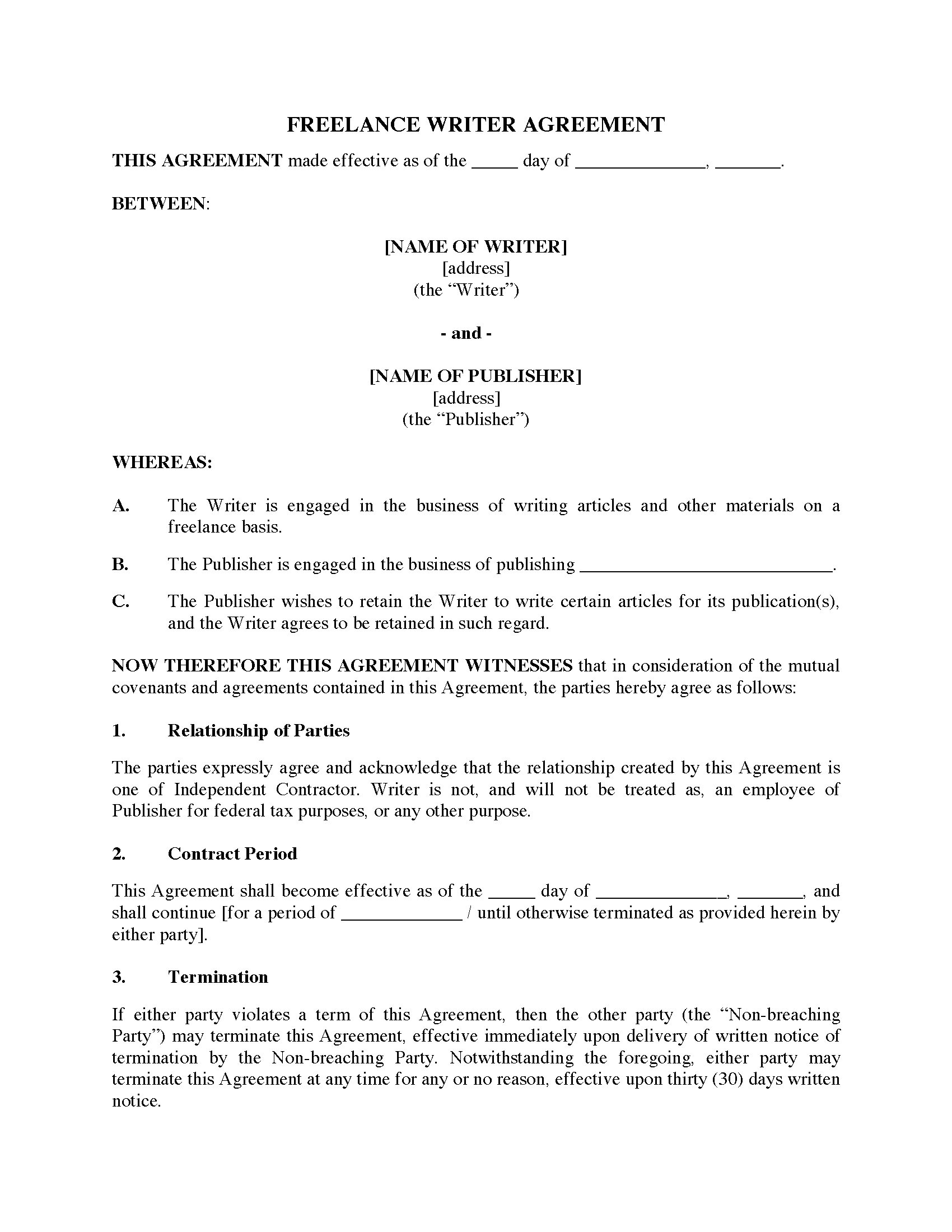 simple freelance contract template simple freelance contract template