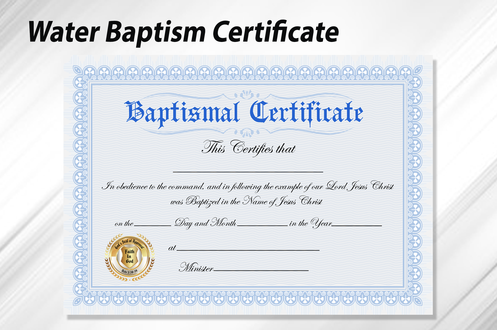 sample baptism certificate template sample baptism certificate template